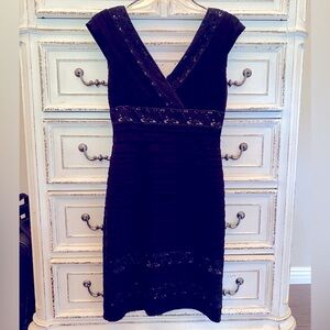 Black semi-formal cocktail dress